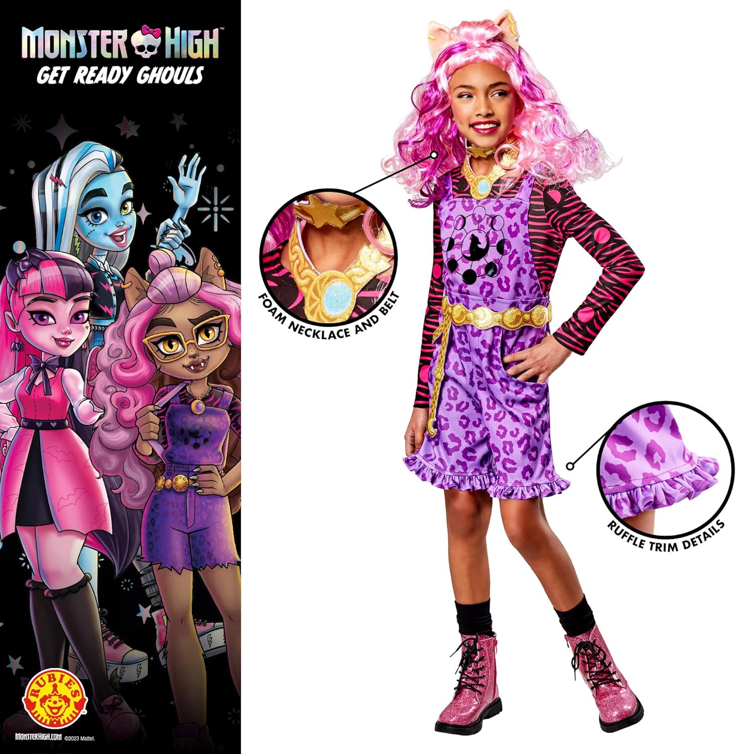 Rubies Clawdeen Deluxe Girls Costume Set 1