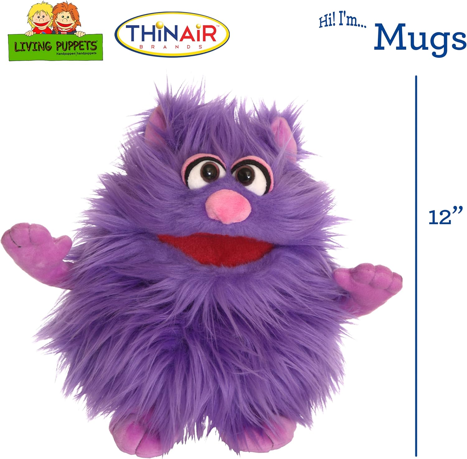 Nature Bound Living Puppets Purple Monster 12-Inch Hand Puppet