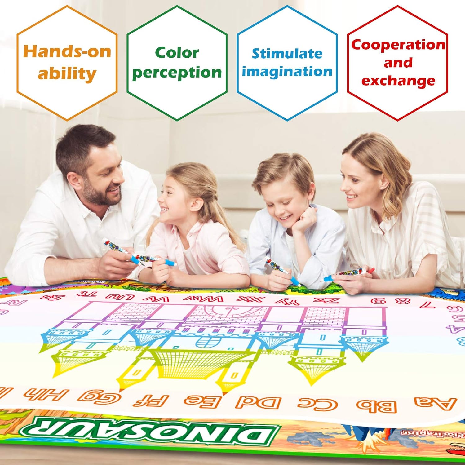 Jasonwell Dinosaur Water Doodle Mat 60x40 Inches