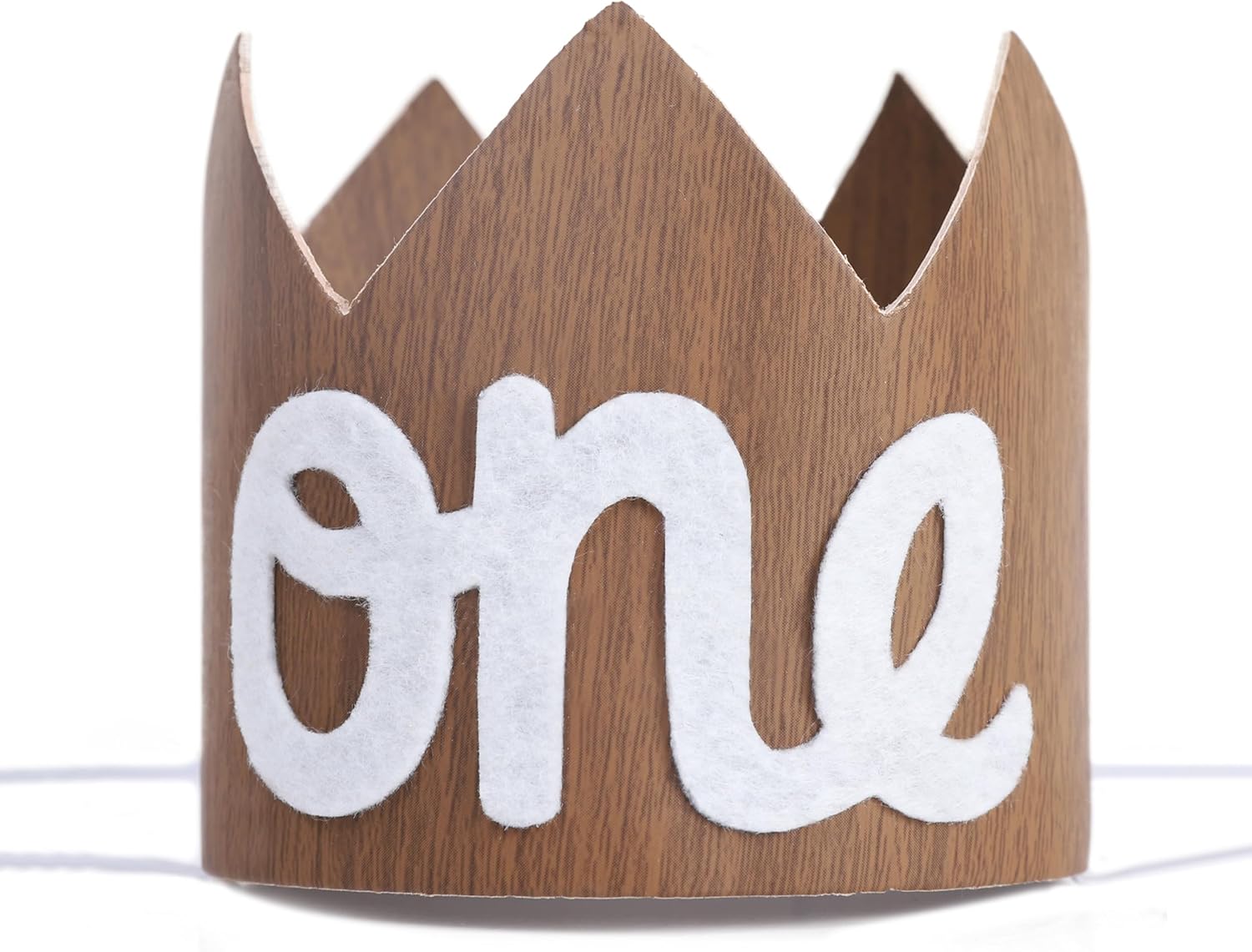 1st Birthday Mini Wood Crown Hat for Boys - Woodland Smash Cake Crown
