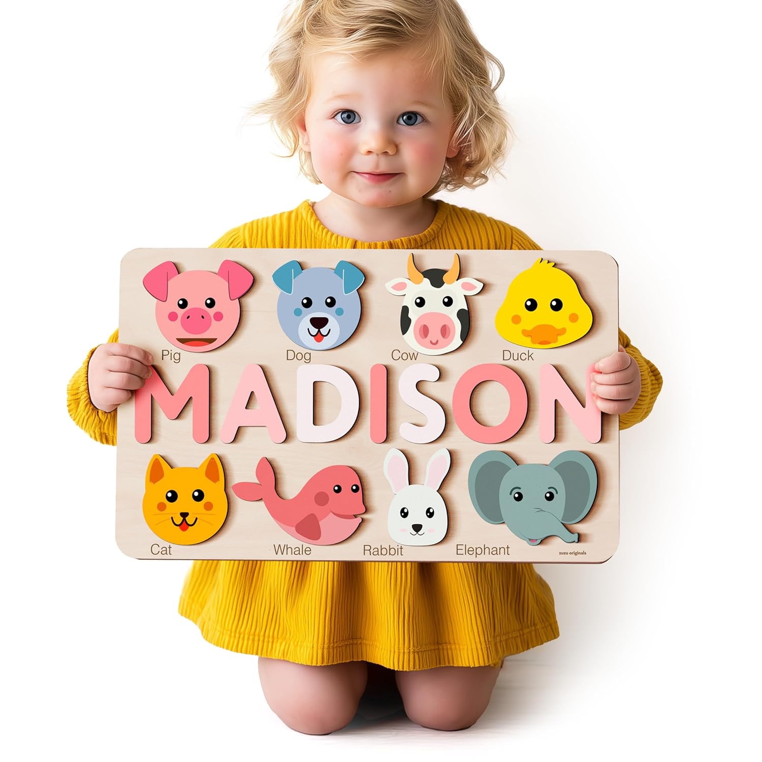 Zuzu Puzzle Personalized Name Toy for Kids 1-3 Years Old