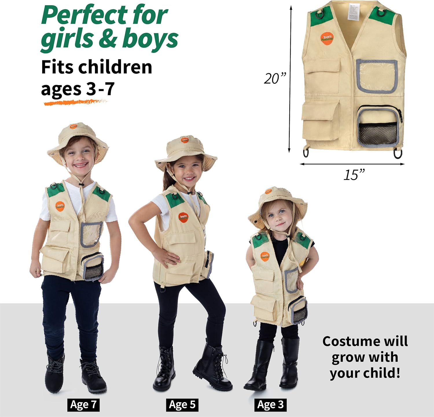 Born Toys Kids Explorer Costume Set 3-in-1