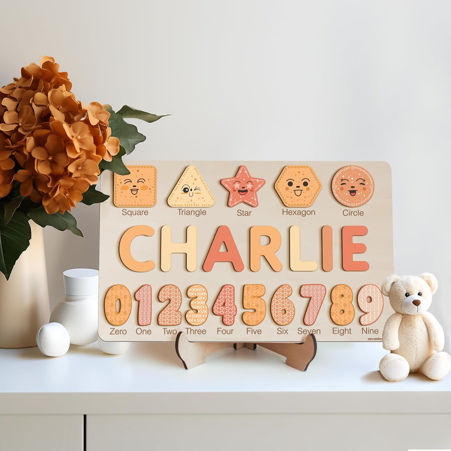 Personalized Wooden Name Puzzle for Baby Girls and Boys