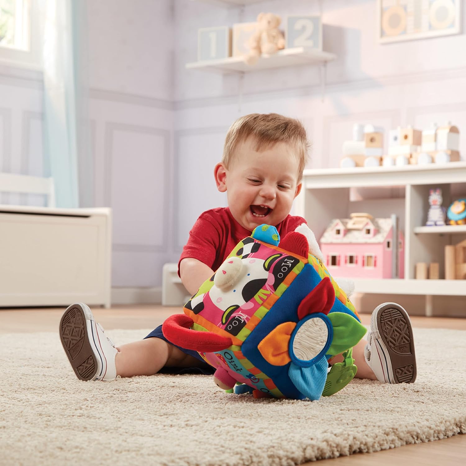 Melissa Doug Musical Farmyard Cube Baby Toy