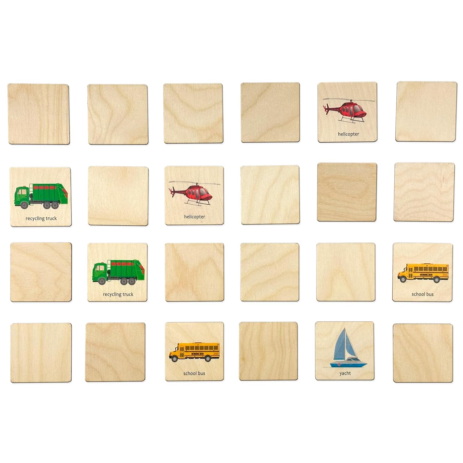 Montessori Wooden Transport Puzzle - Memory Game for Toddlers
