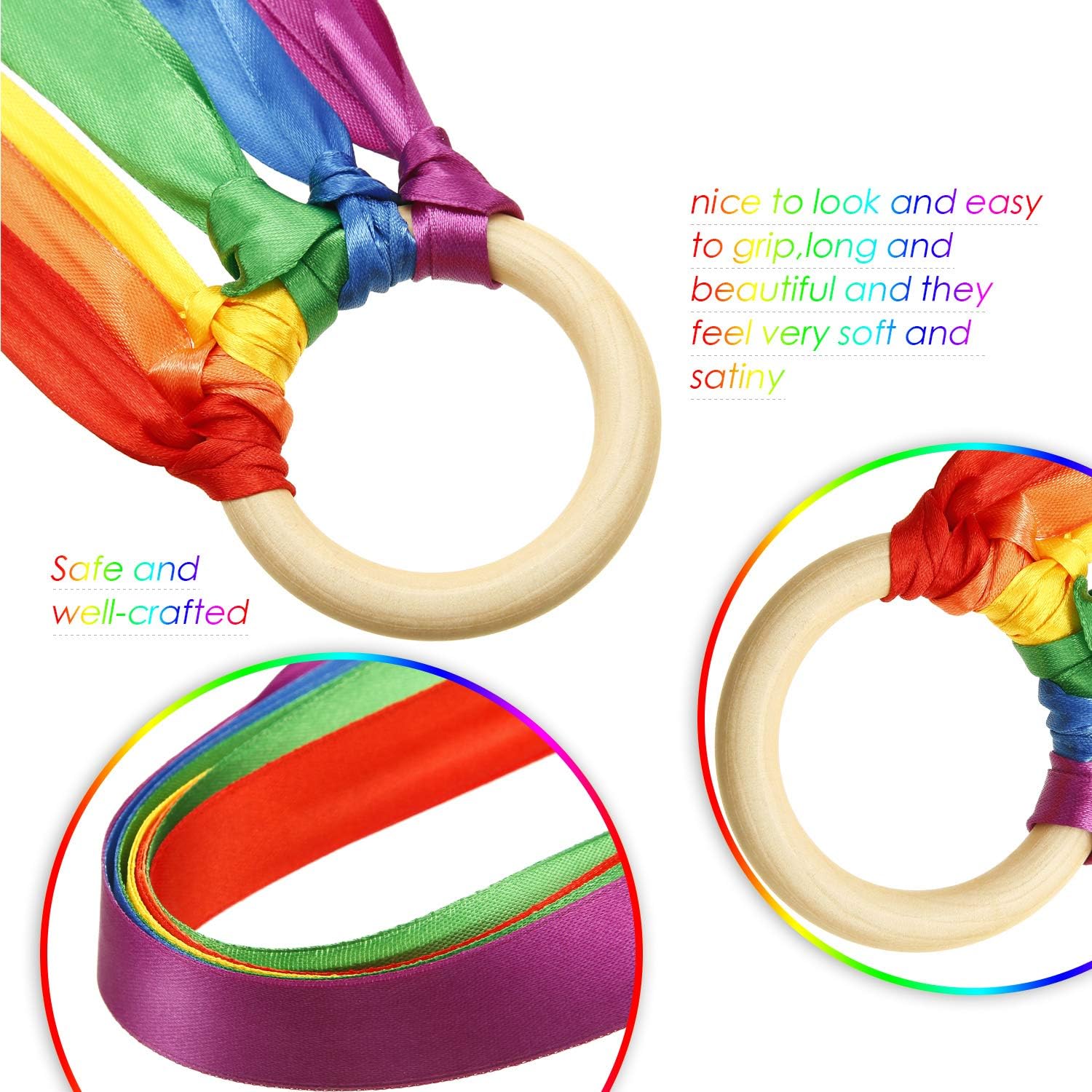 WILLBOND 3-Piece Rainbow Hand Kite Set