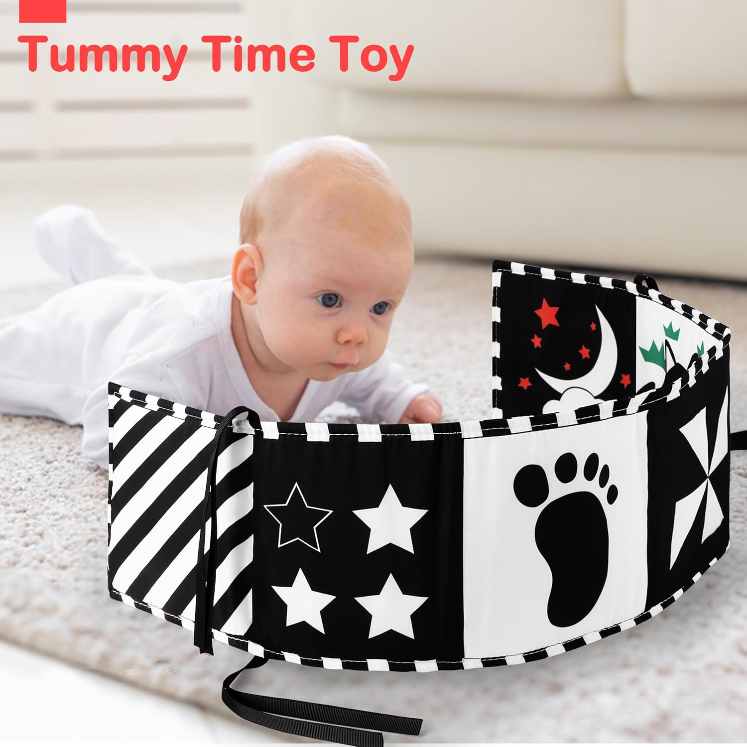 URMYWO High Contrast Baby Book with Mirror