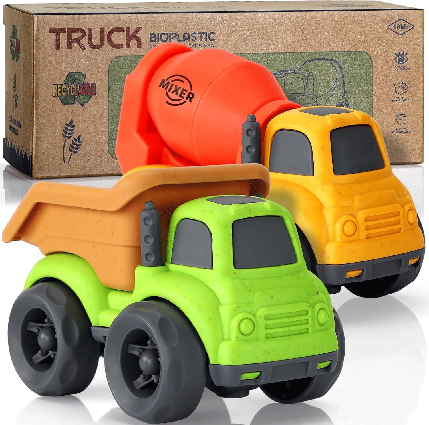 UOYLEYVN Toddler Trucks 1-3 Year Old Play Set