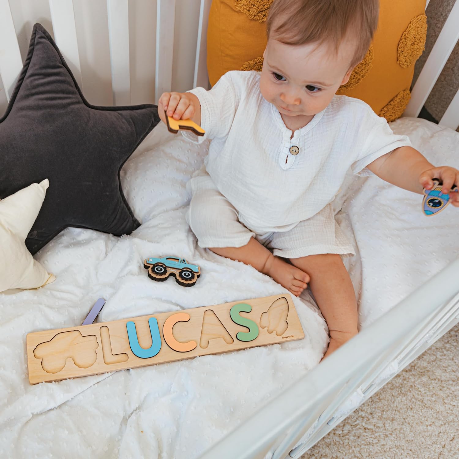 Personalized Wooden Name Puzzle for Toddlers 1