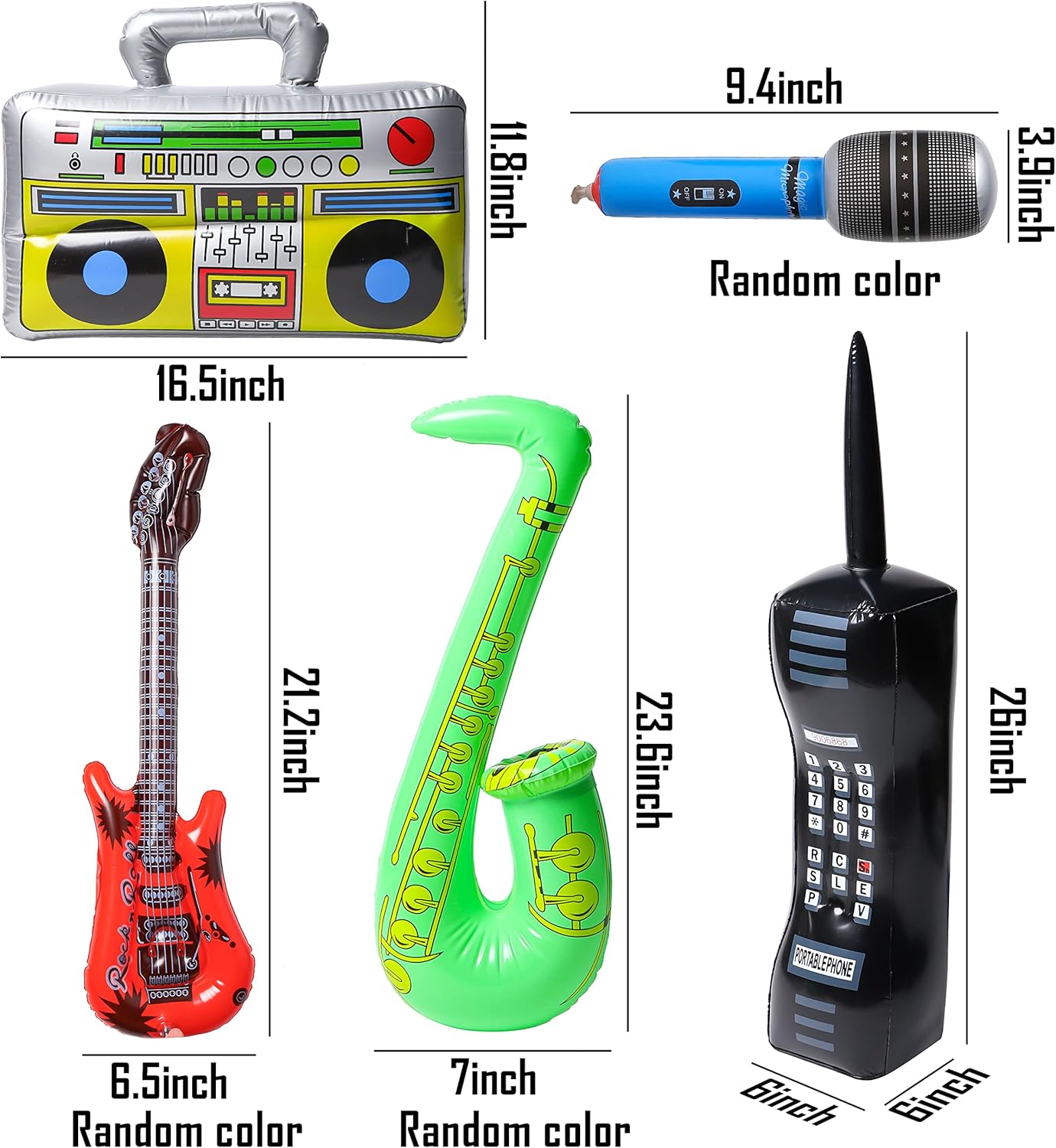 WATINC 5Pcs Inflatable Rock Party Decorations