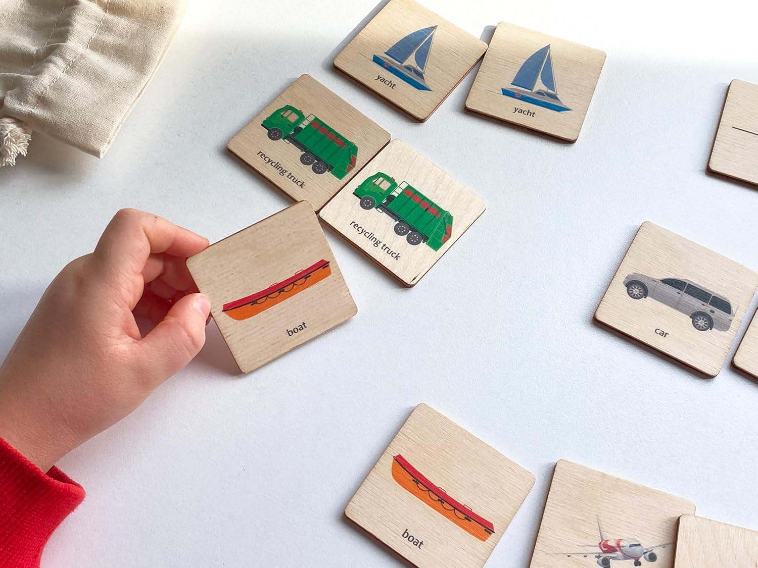 Montessori Wooden Transport Puzzle - Memory Game for Toddlers