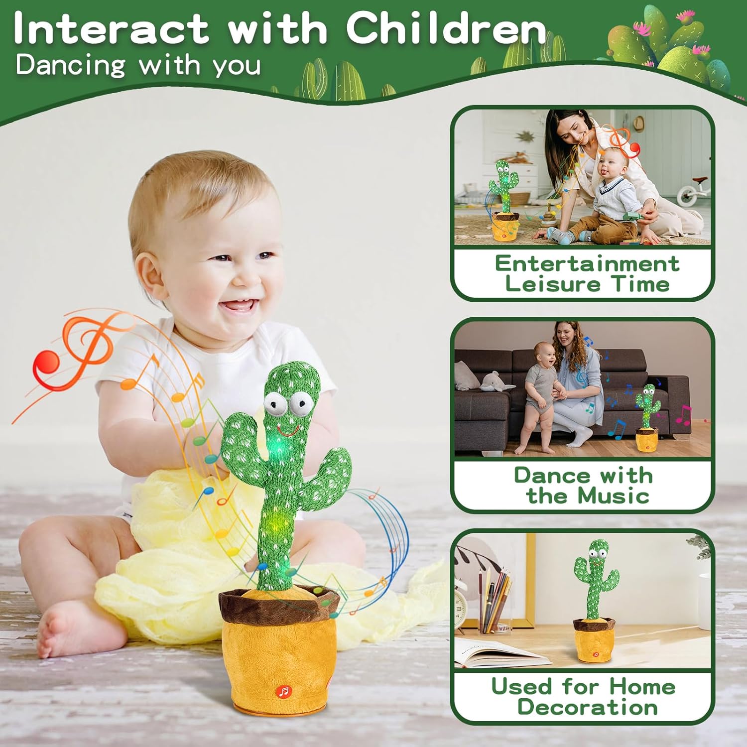 Dancing Talking Cactus Toy with 120 Songs