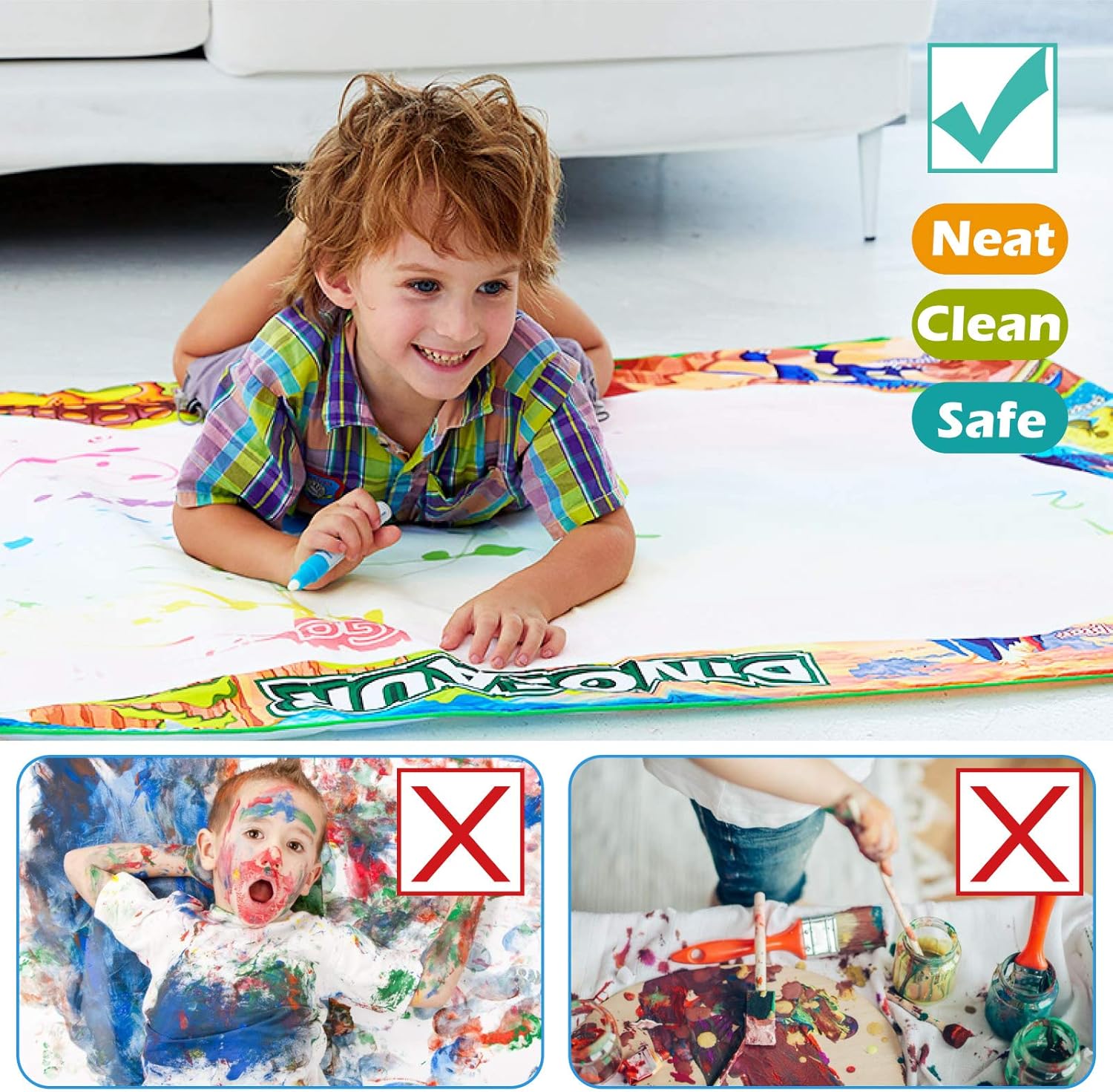Jasonwell Dinosaur Water Doodle Mat 60x40 Inches