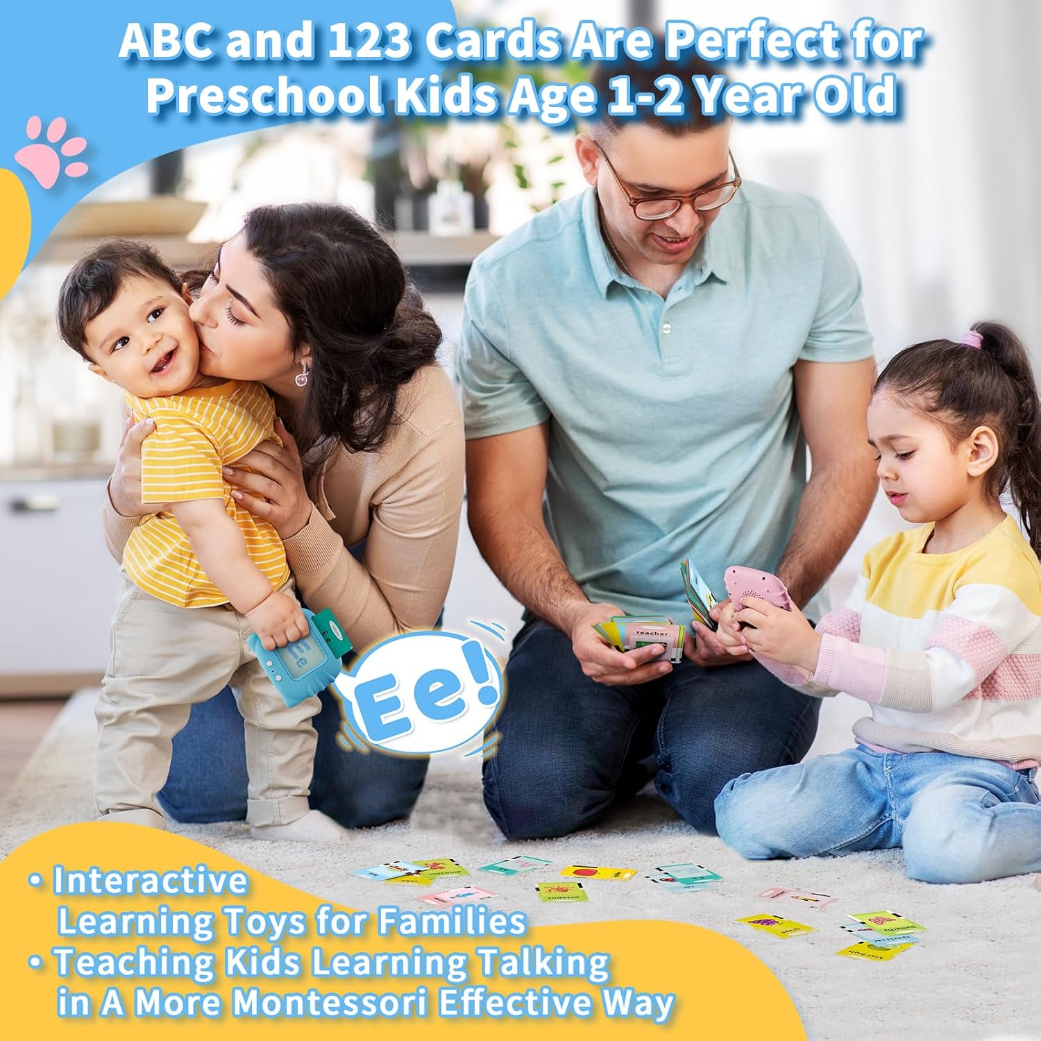 Aullsaty Talking Flash Cards for Toddlers 1-6 Years