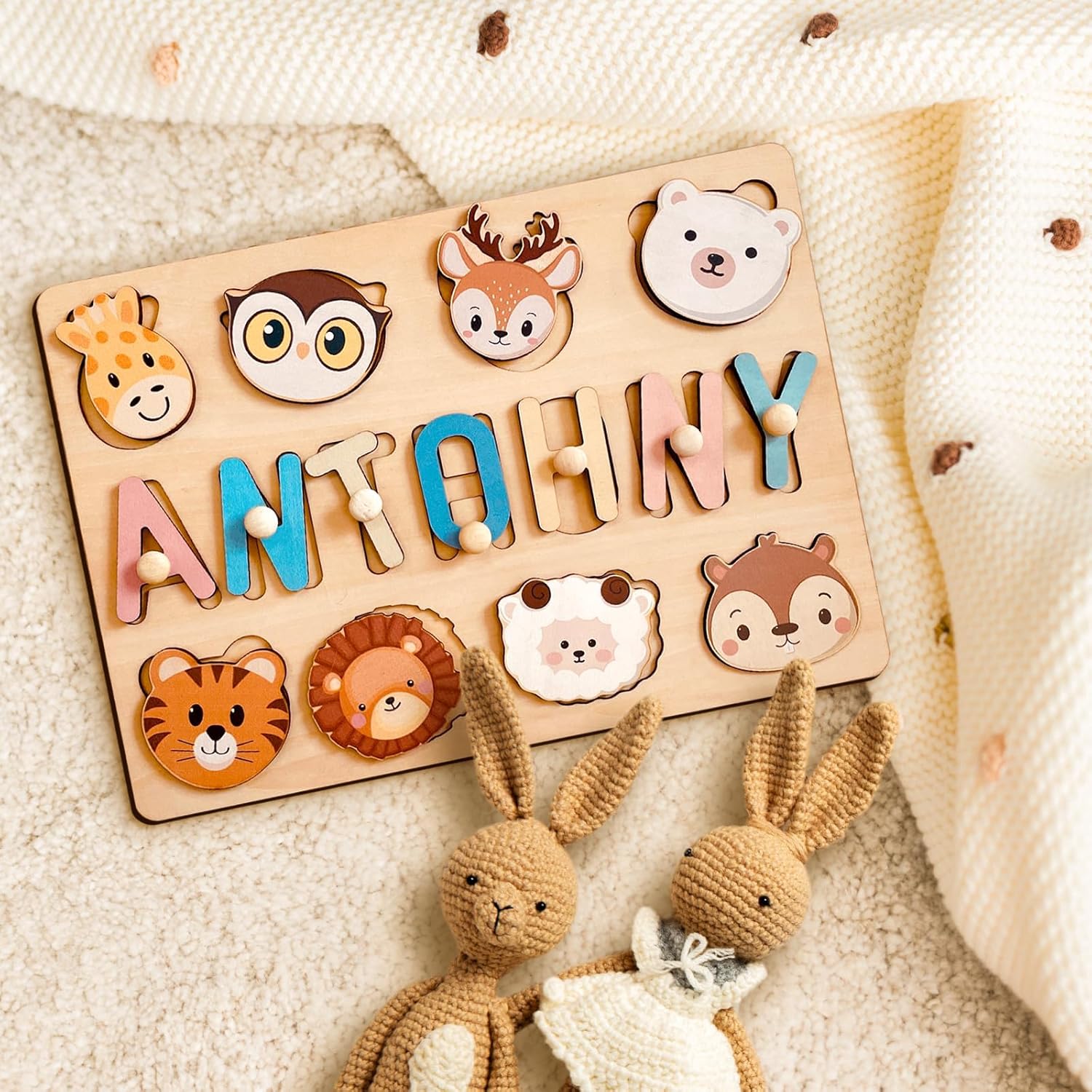 Customizedbee Personalized Wooden Name Puzzle for Toddlers 1