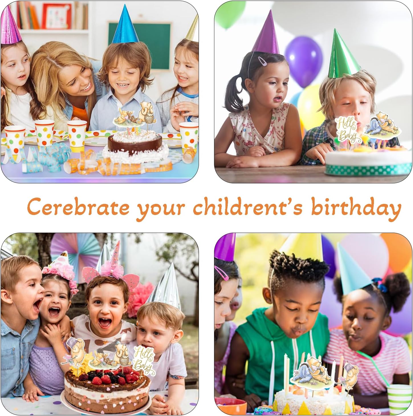 16PCS Classic Winnie Centerpieces for Baby Showers