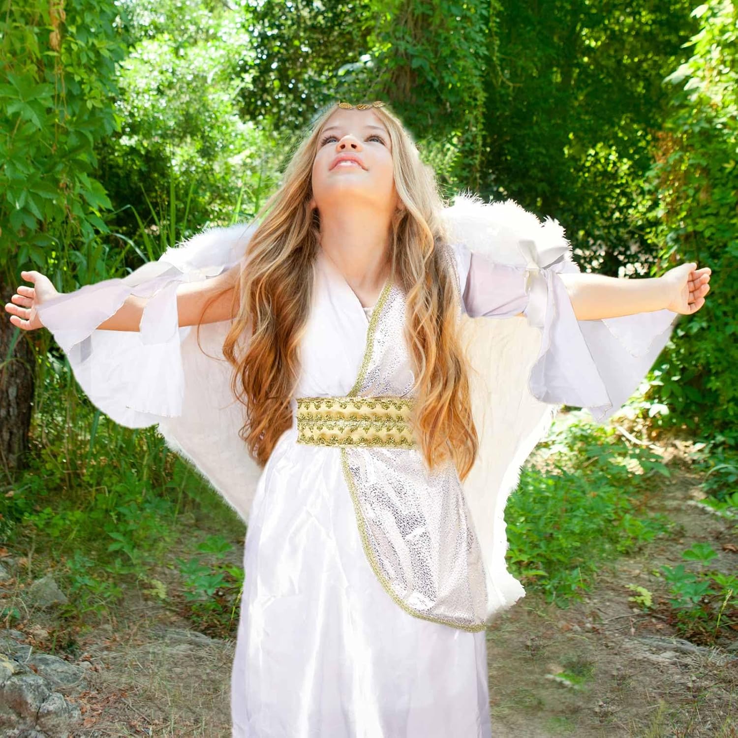 Greek Costume Set for Girls with Dress Headband and Waistband