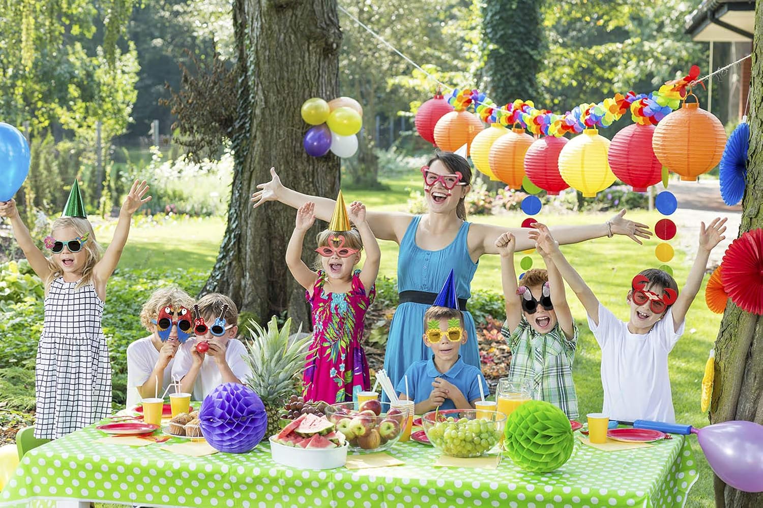 Ocean Line Luau Party Sunglasses Set - 9 Pairs Hawaiian Themed Gift