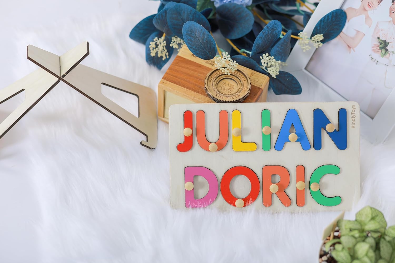 Customized Name Puzzle for Toddlers Wooden Busy Board