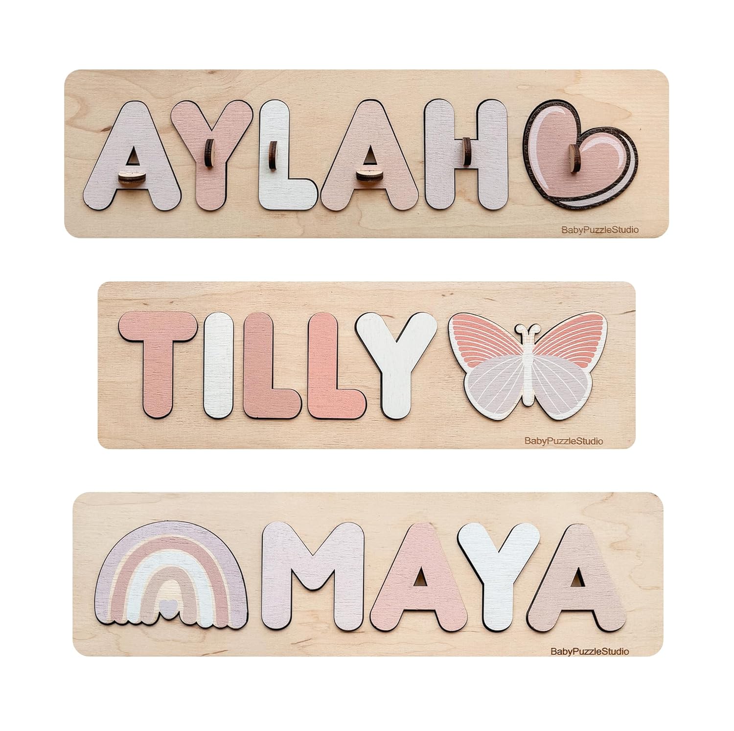 Personalized Baby Name Wooden Puzzle for Toddlers