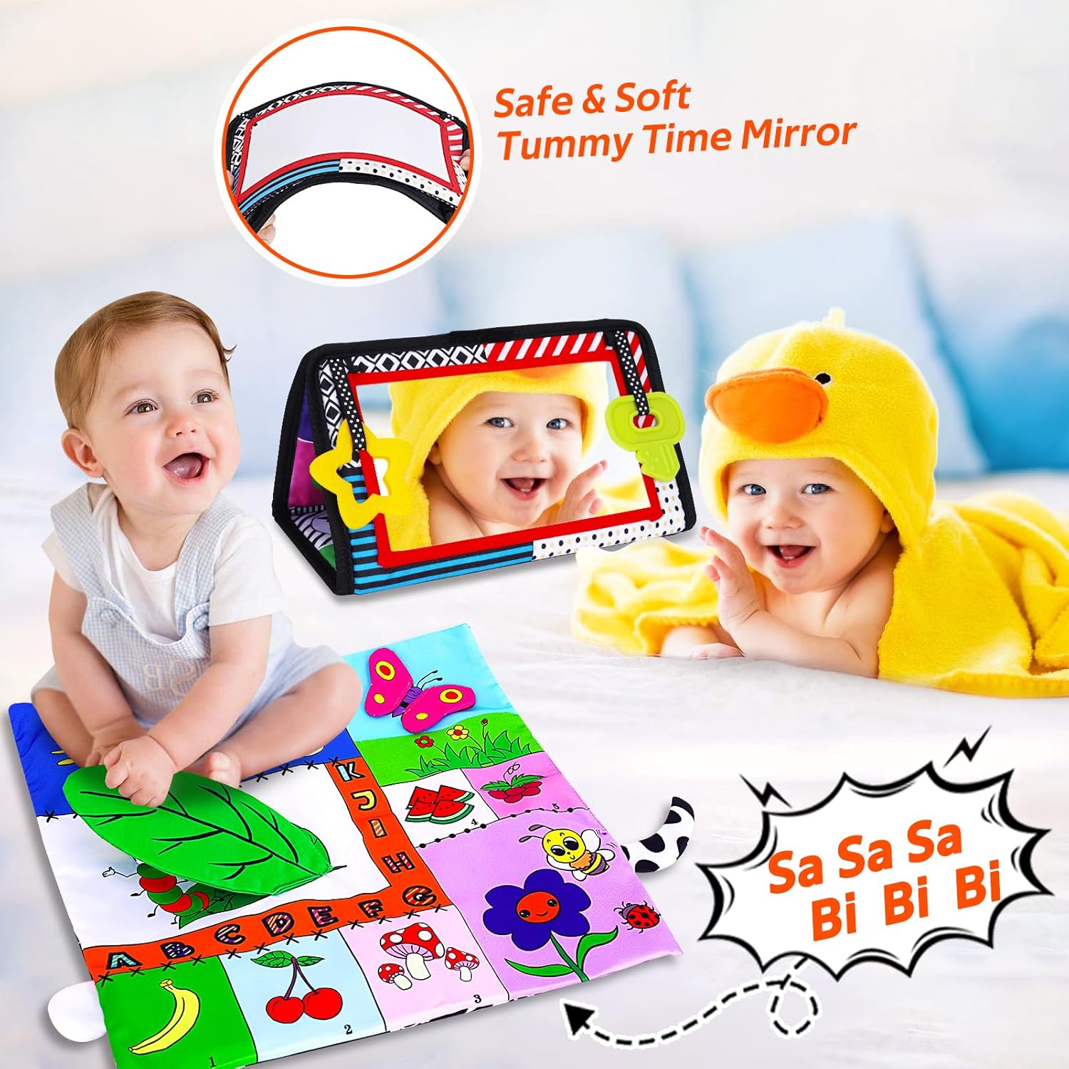 Keysense Baby Mirror Tummy Time Toy 0-6 Months
