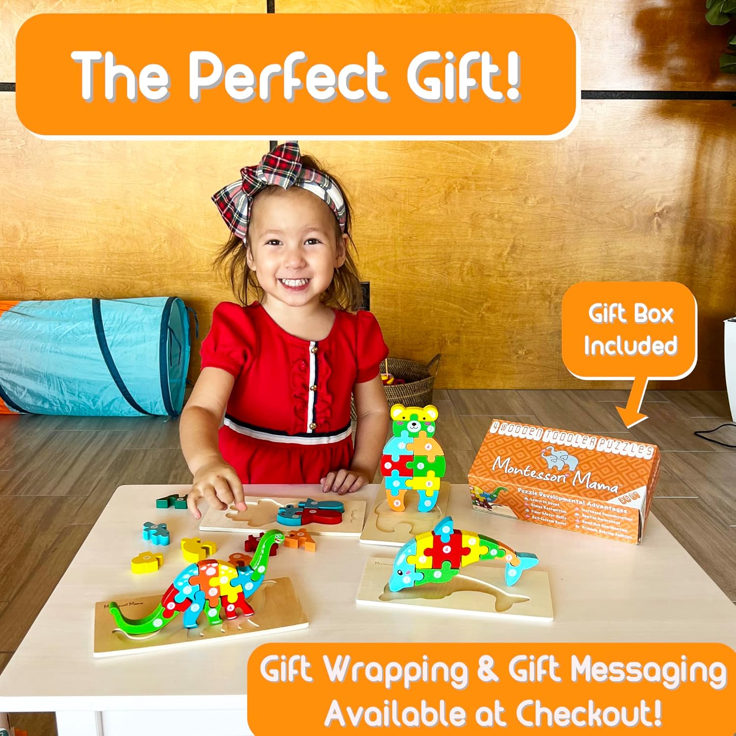 Montessori Mama Wooden Toddler Puzzles 2-4 Years Old