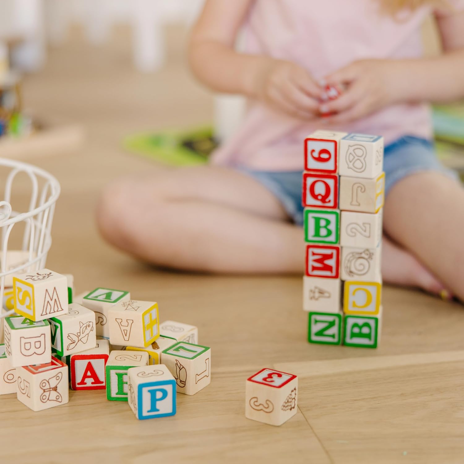 Melissa Doug Deluxe Wooden ABC123 Blocks Set 50 pcs 1