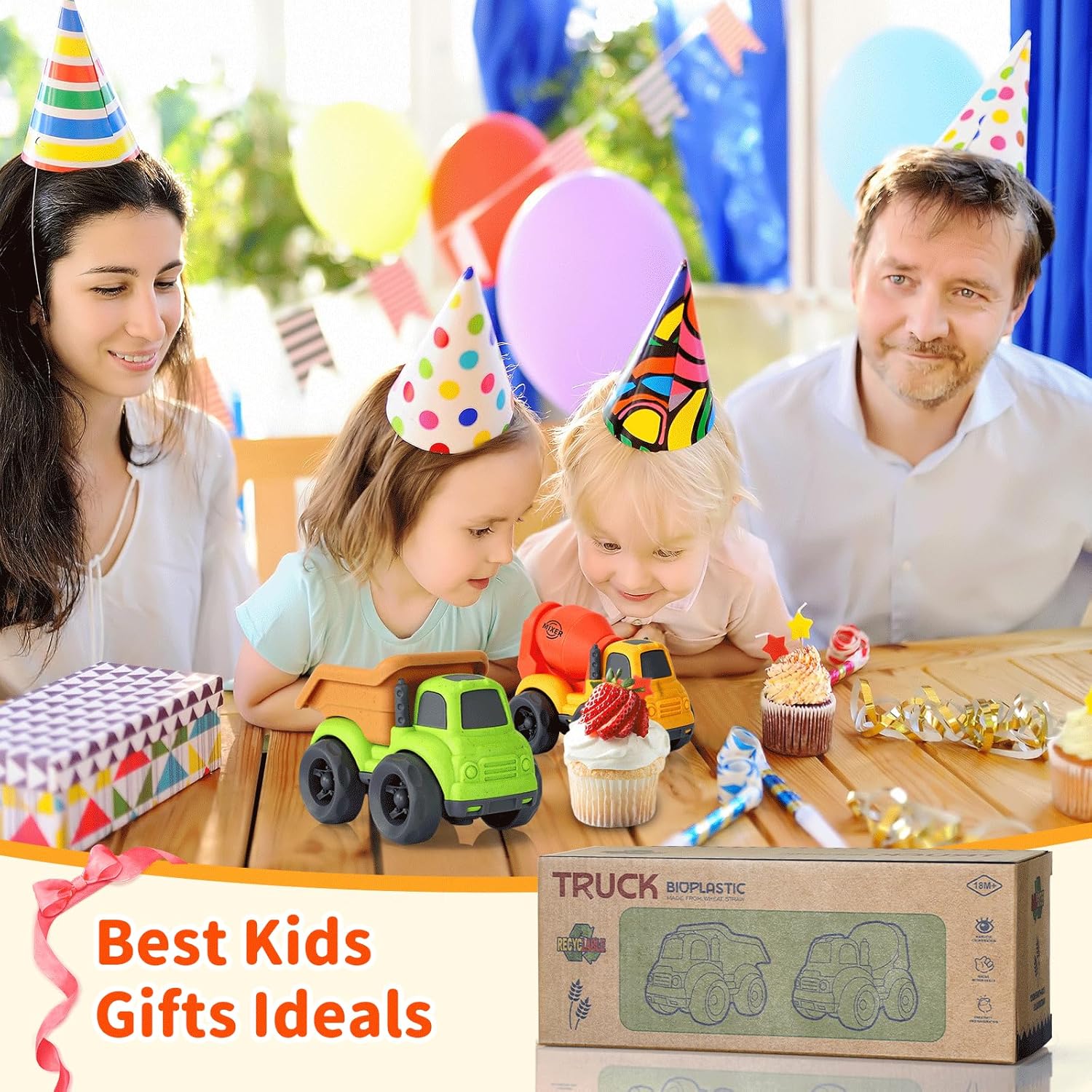 UOYLEYVN Toddler Trucks 1-3 Year Old Play Set