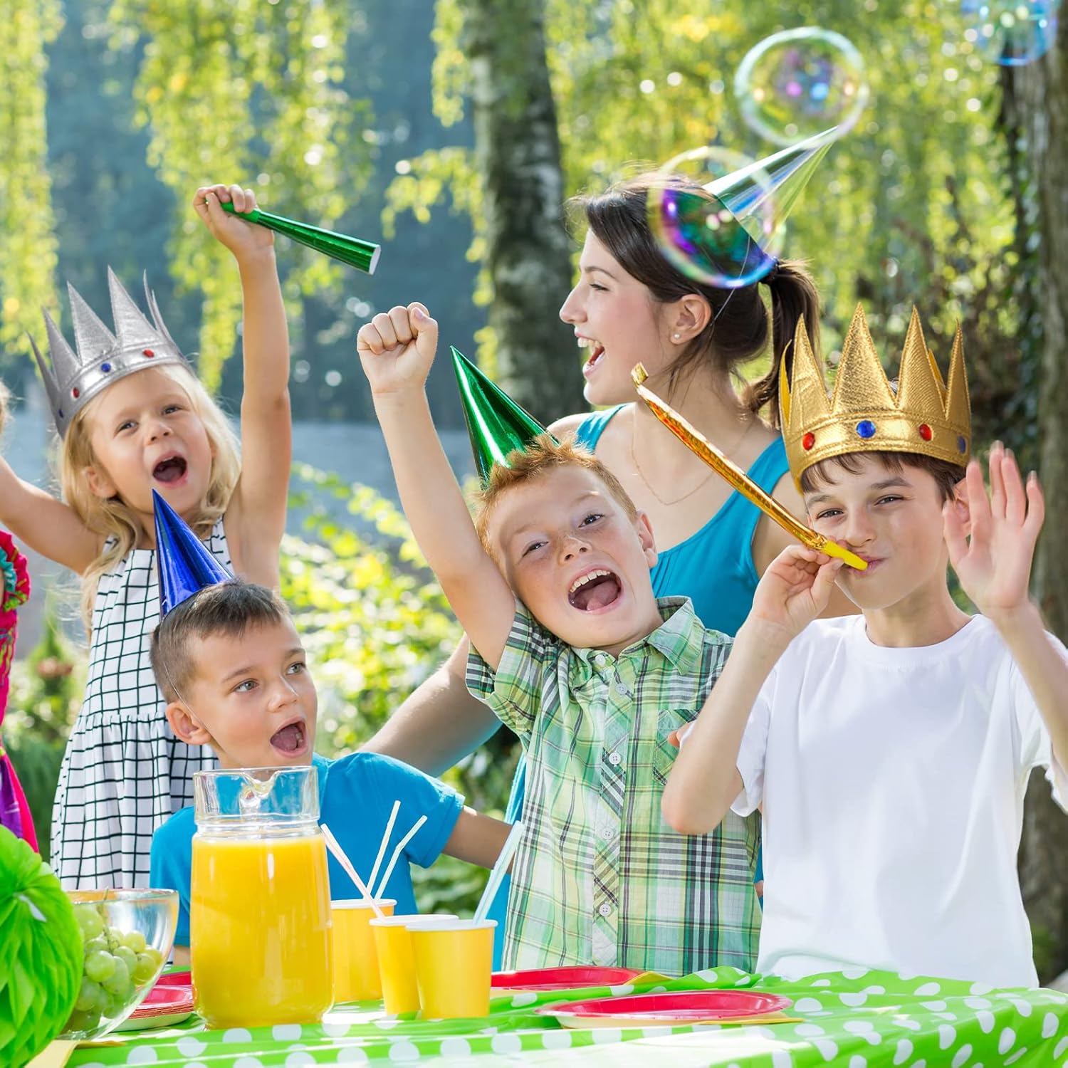 Bencailor King Crown Kids 2 Pcs Adjustable Hat Set