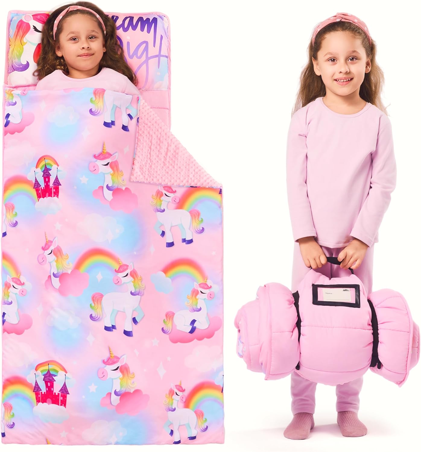 Joiedomi Toddler Nap Mat with Pillow and Blanket 55x30 Inch