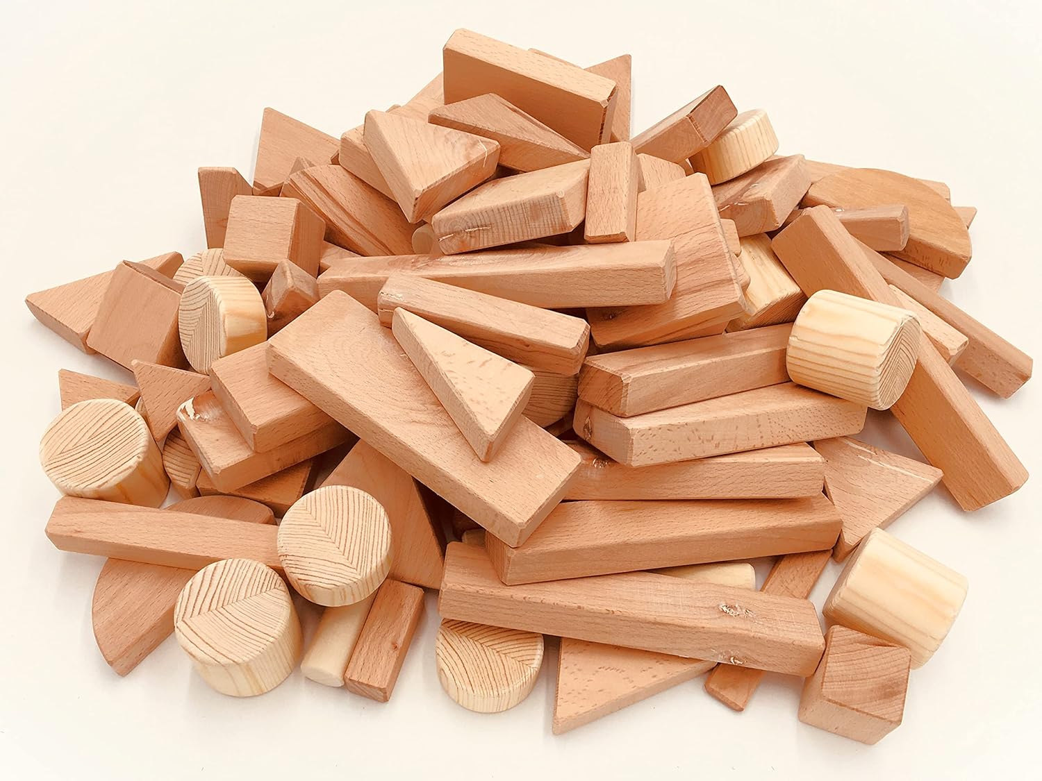 Wooden Building Blocks - 150 Pieces Handmade Set