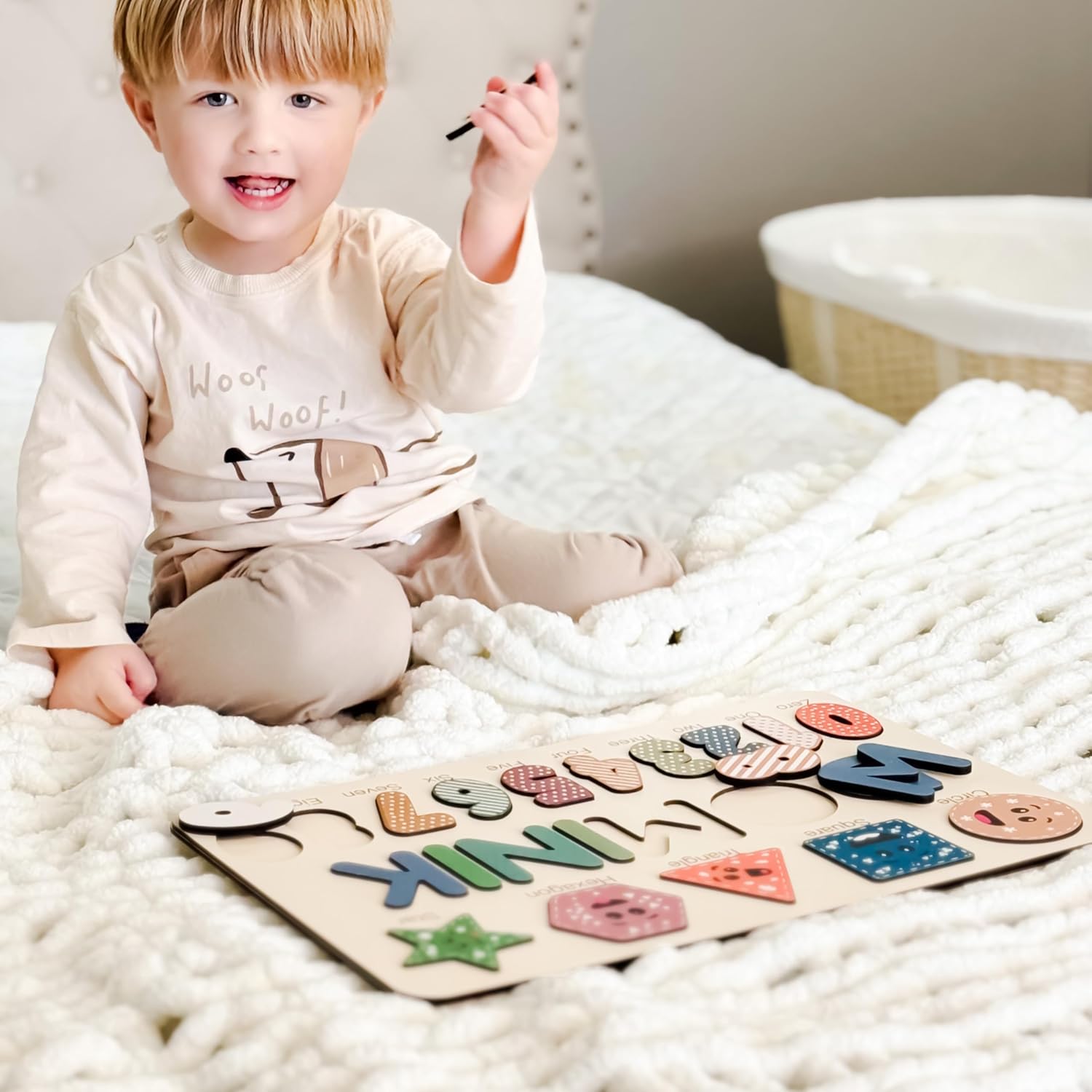 Zuzu Puzzle Personalized Name Wooden Toy for Toddlers