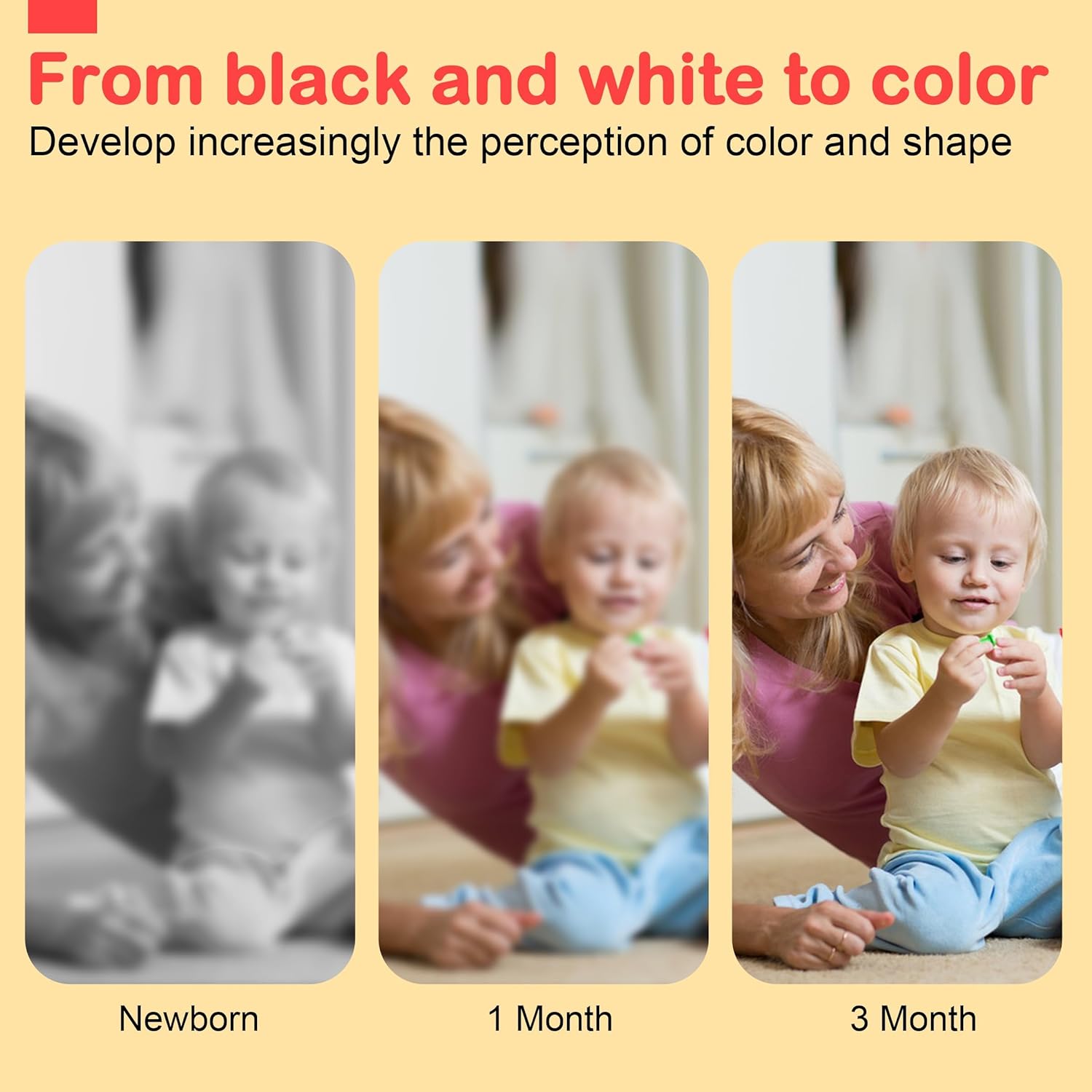 URMYWO High Contrast Baby Book with Mirror