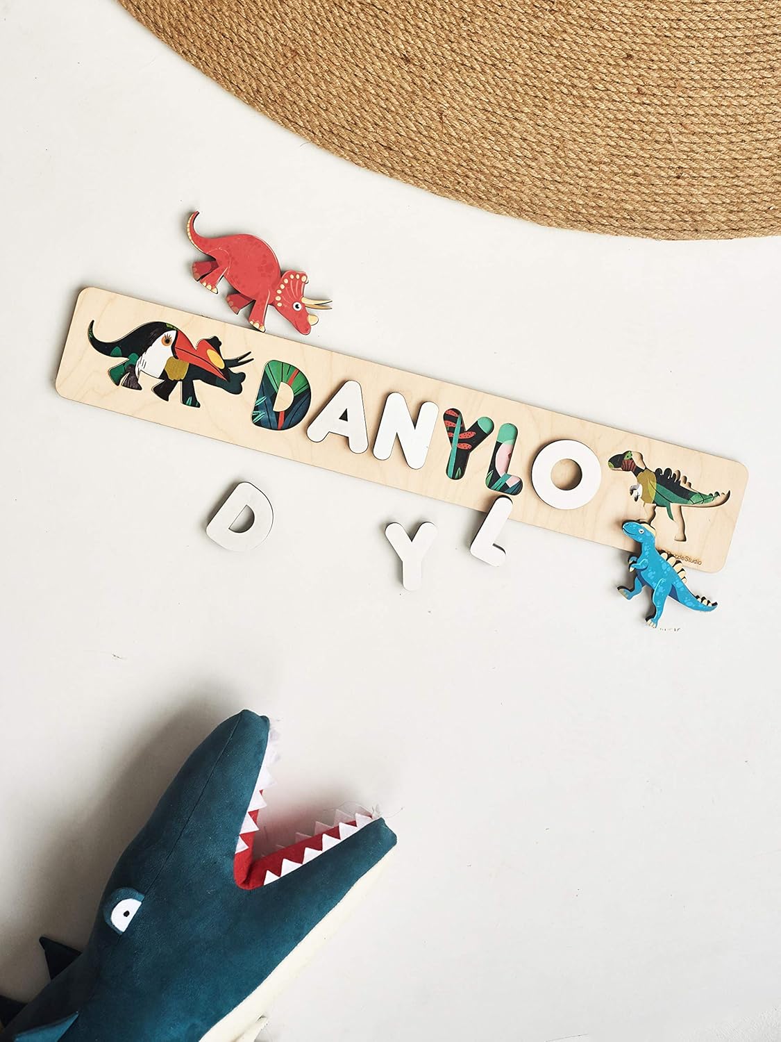 Dinosaur Design Custom Name Puzzle for Kids