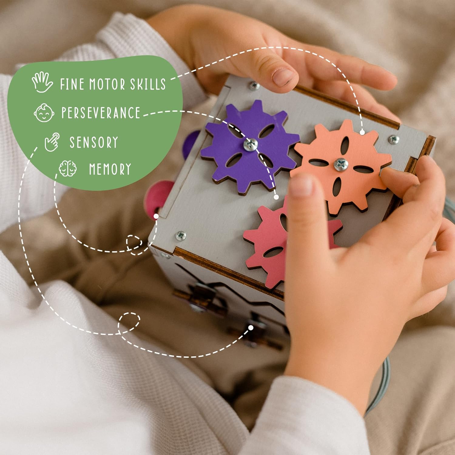 Busy Cube for Toddlers - 6-in-1 Montessori Learning Toy