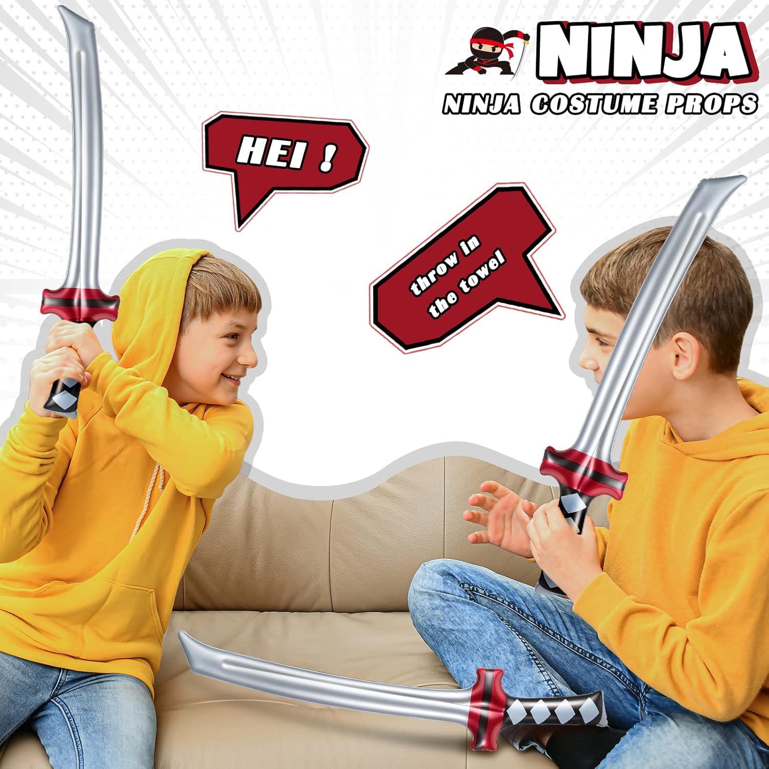 Deekin 24 Pcs Inflatable Ninja Samurai Sword Toy 1