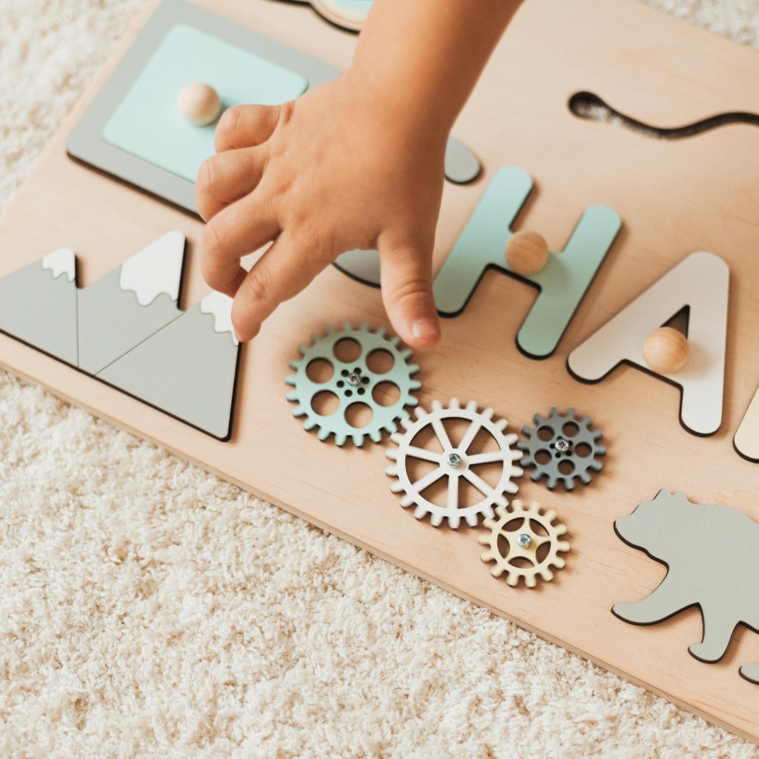Busy Board For Toddler Girl Educational Wooden Toy