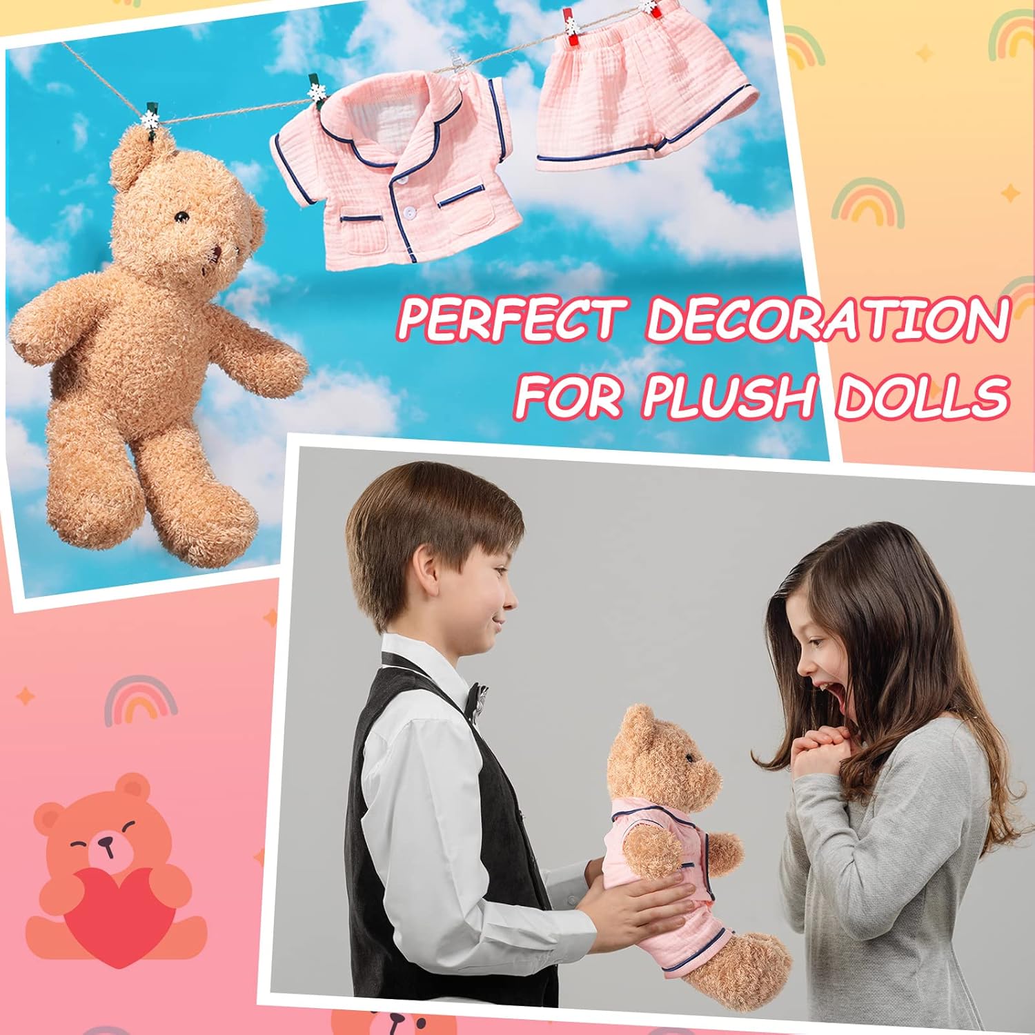 Hungdao Bear Pajamas Clothes for 14 Inches Stuffed Animals
