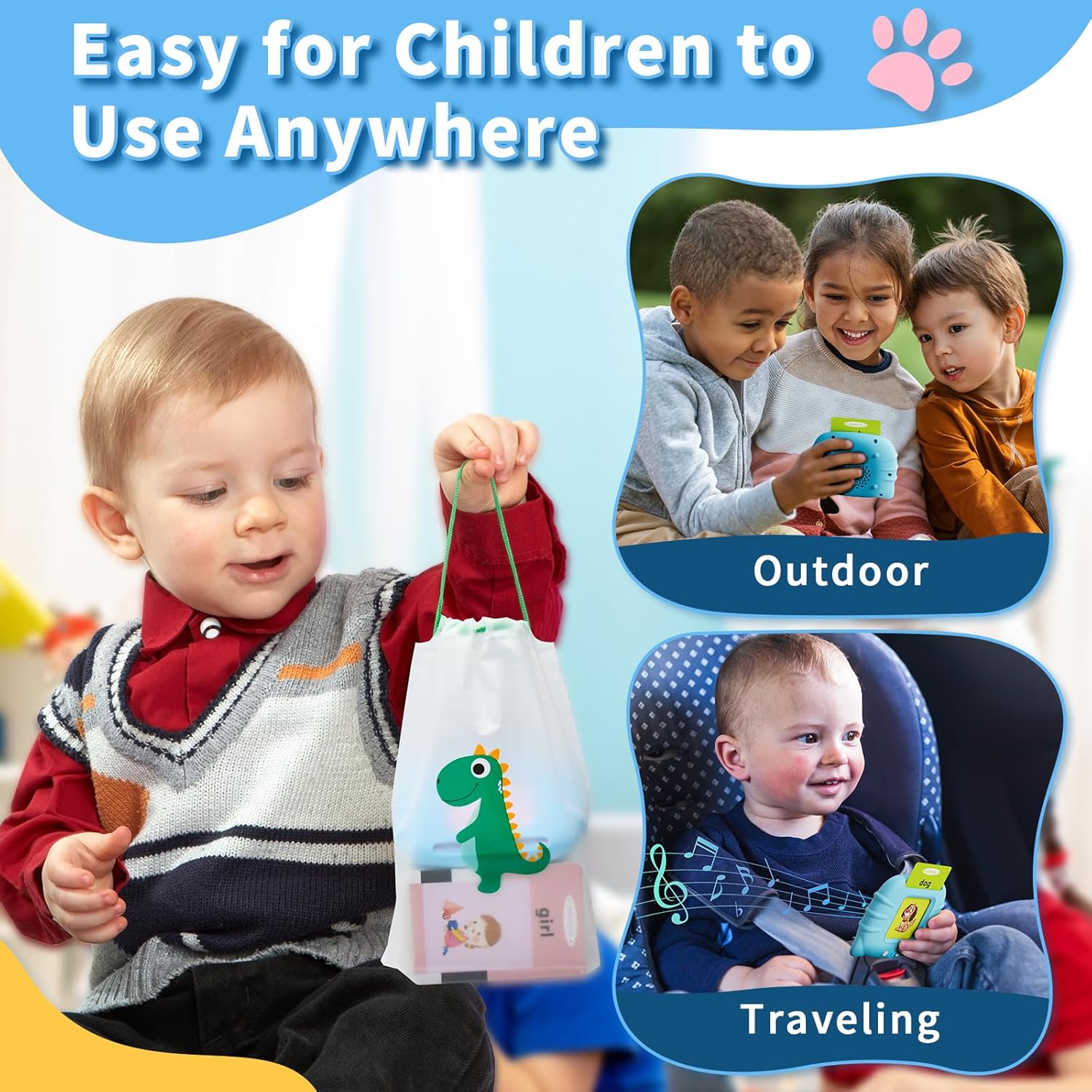 Aullsaty Talking Flash Cards for Toddlers 1-6 Years