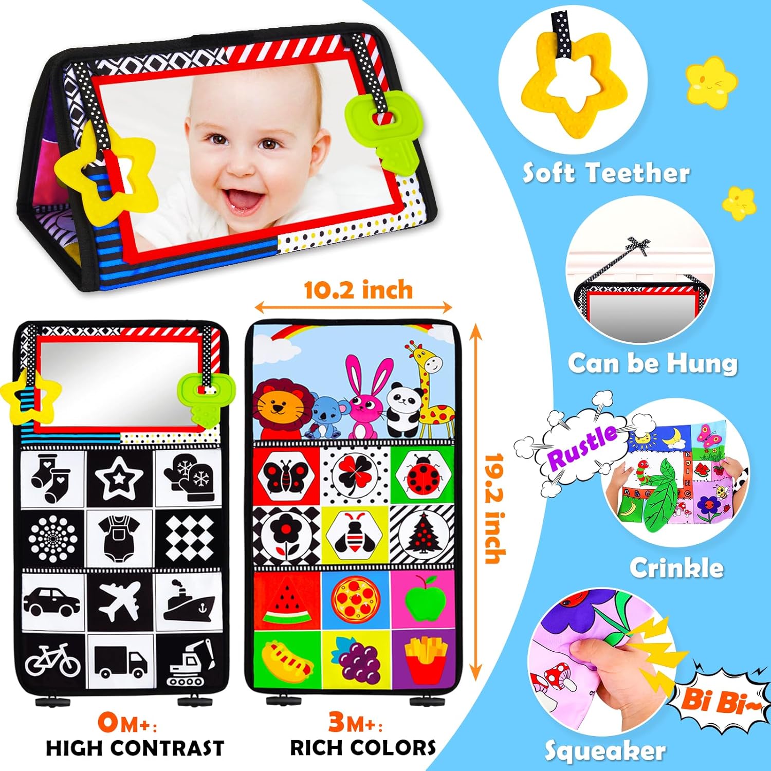 Keysense Baby Mirror Tummy Time Toy 0-6 Months