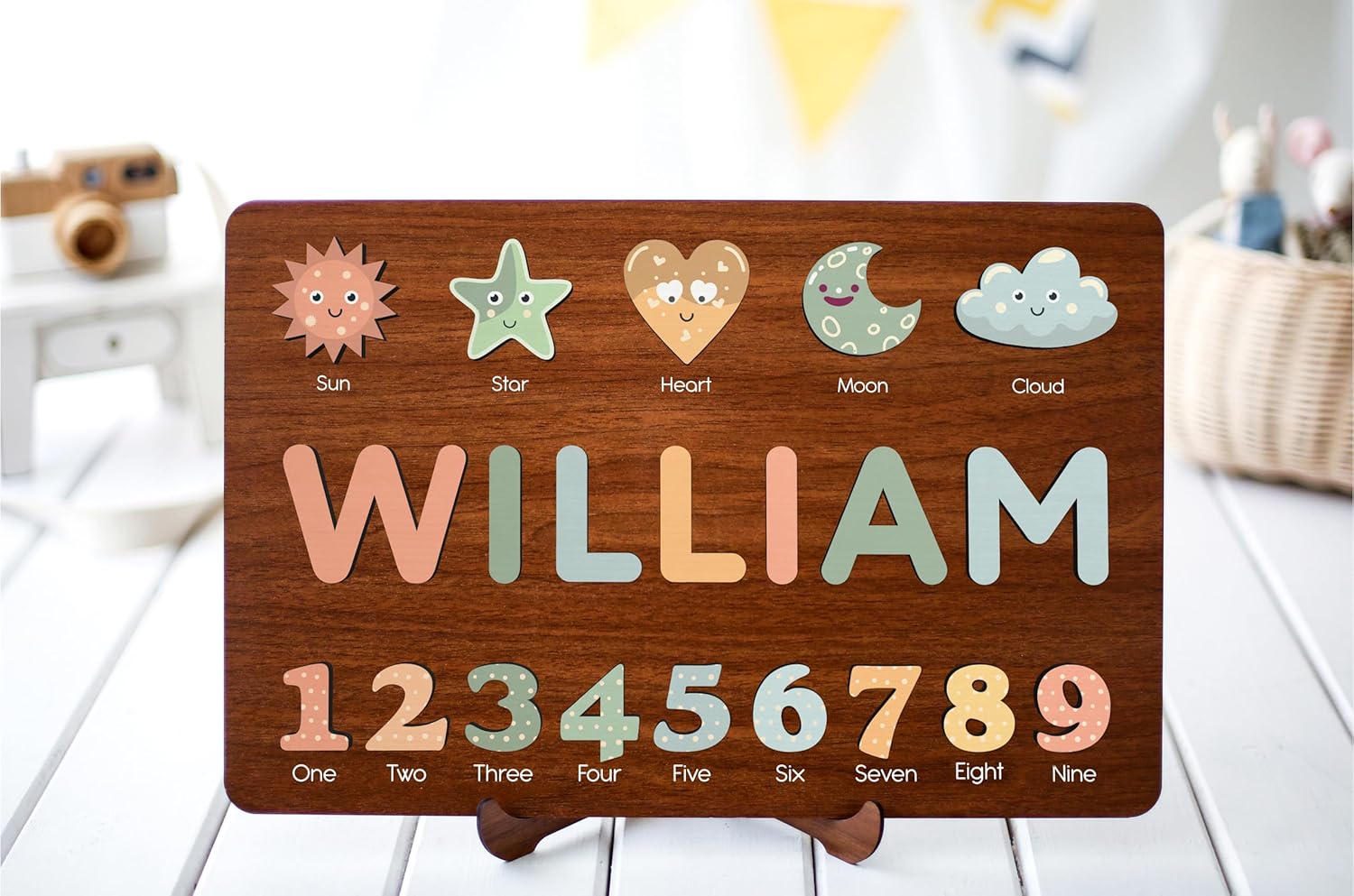 Custom Wooden Name Puzzle for Kids Personalized Montessori Learning Toy