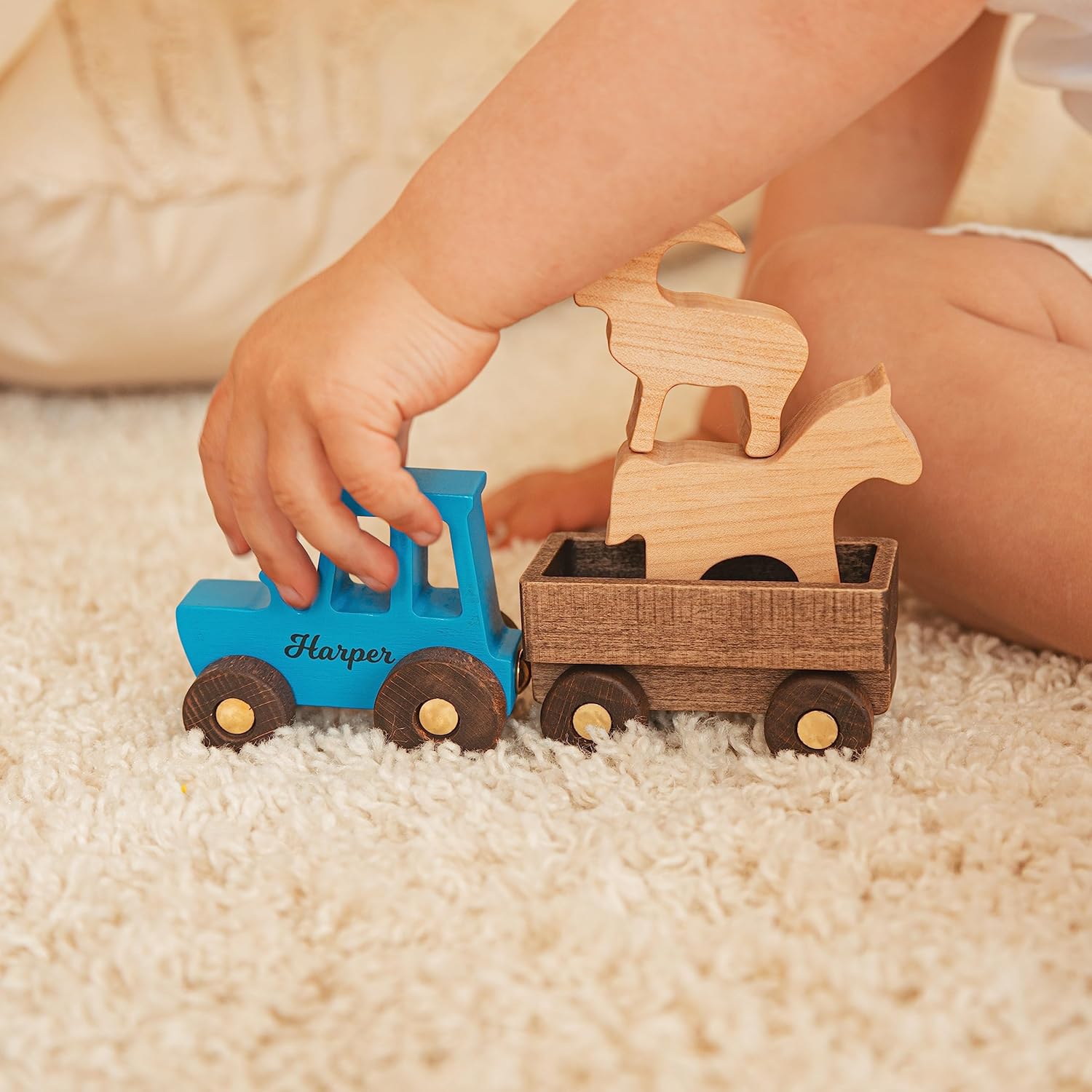 Personalized Wooden Tractor With Name For Kids