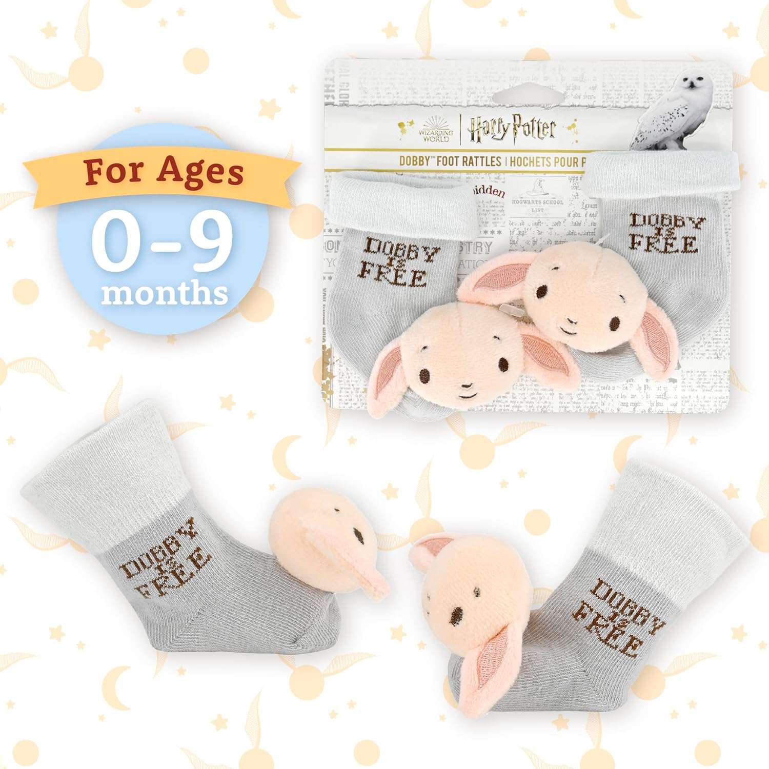 Kids Preferred Harry Potter Dobby Socks with Rattle