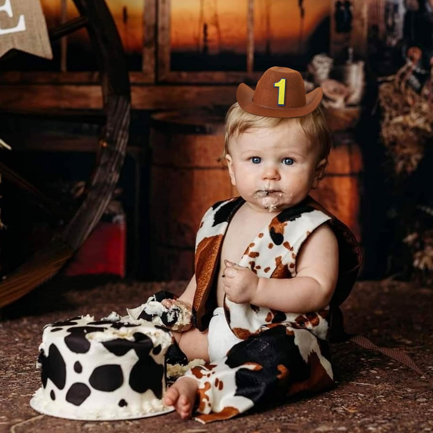 WAWUO 1st Birthday Cowboy Hat for Baby Toddler