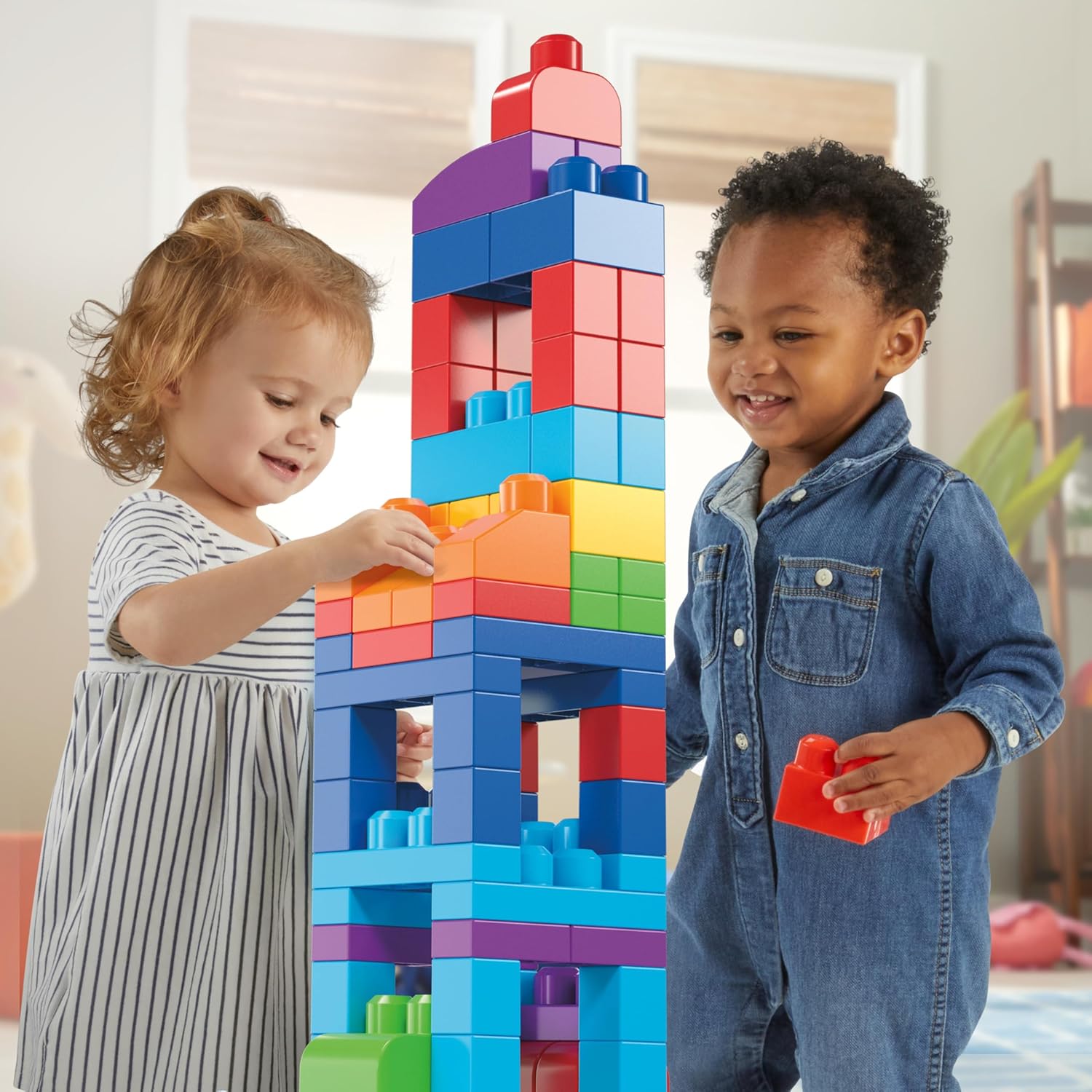 Mega Bloks First Builders 80-Piece Block Set Blue Ages 1