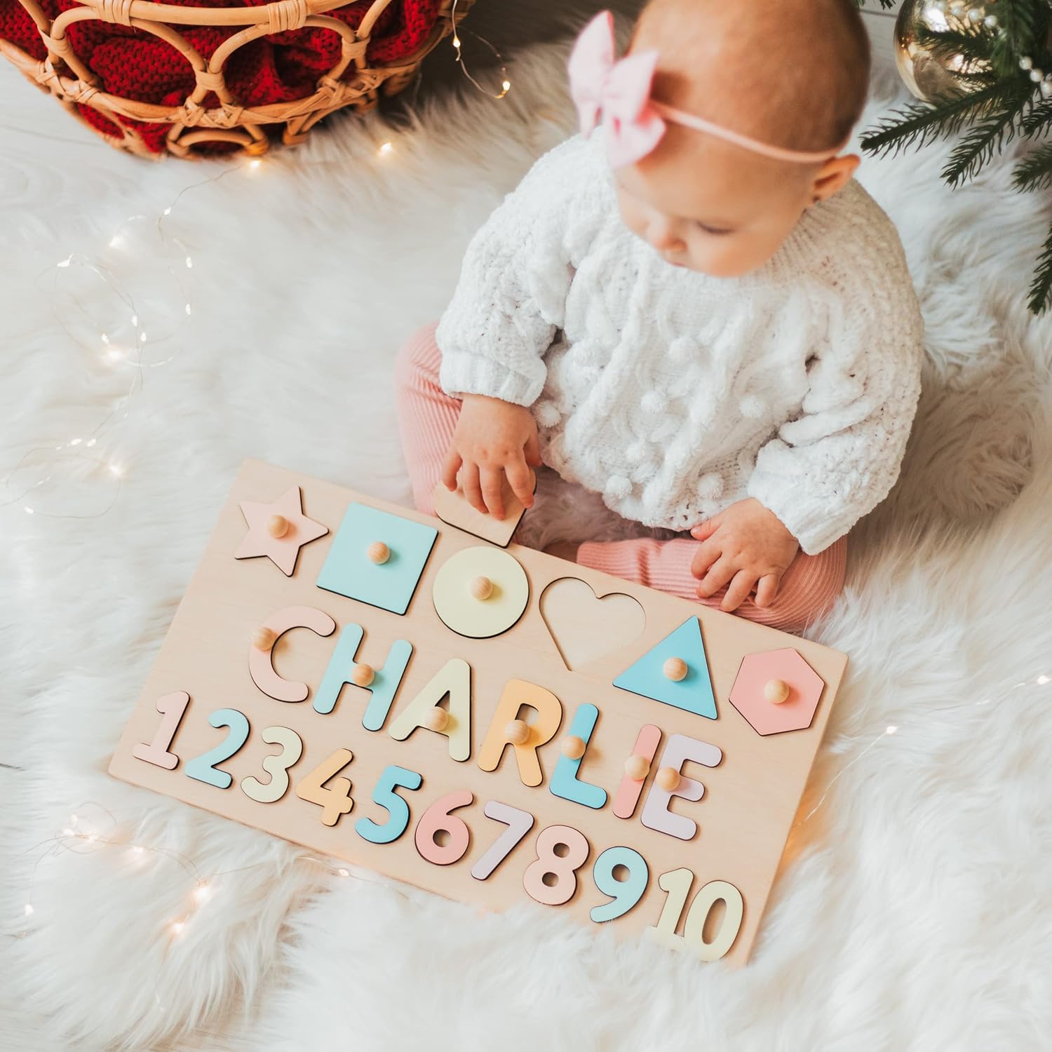 Personalized Name Puzzle With Shapes and Numbers for Kids