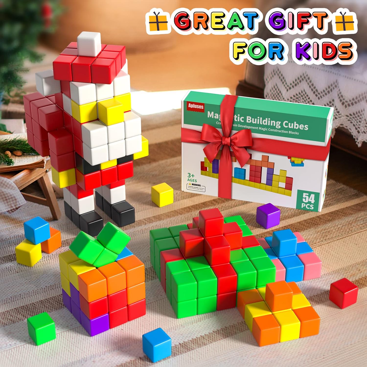 54PCS Magnetic Blocks for Kids Ages 3-5