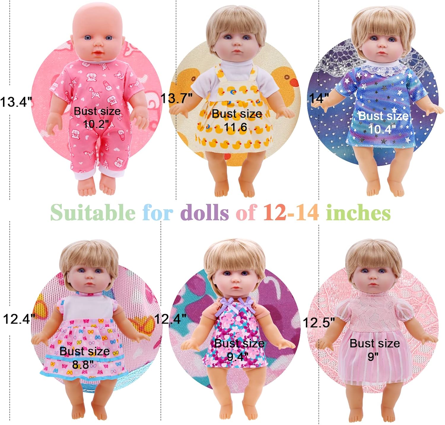 Digabi Girl Doll 12 Sets Outfits Accessories