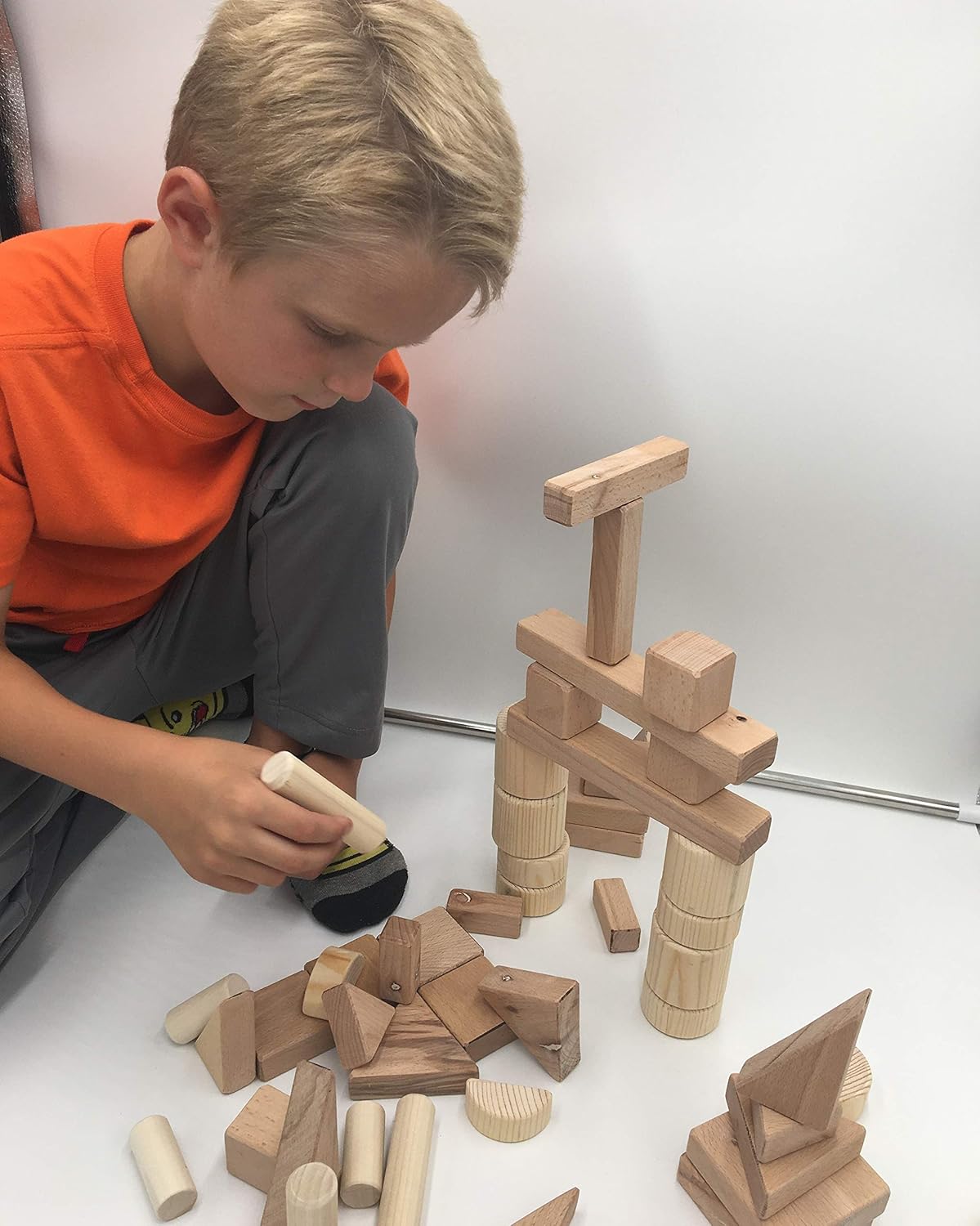 Handmade Wooden Toy Building Blocks Set of 100