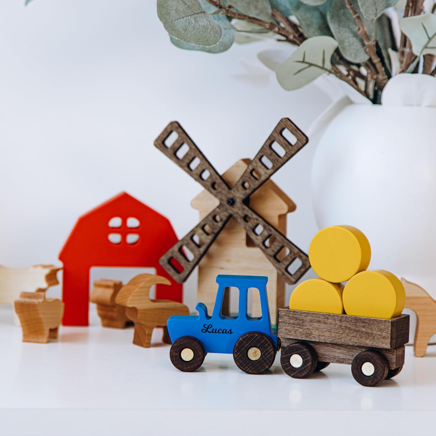 Personalized Wooden Tractor With Name For Kids
